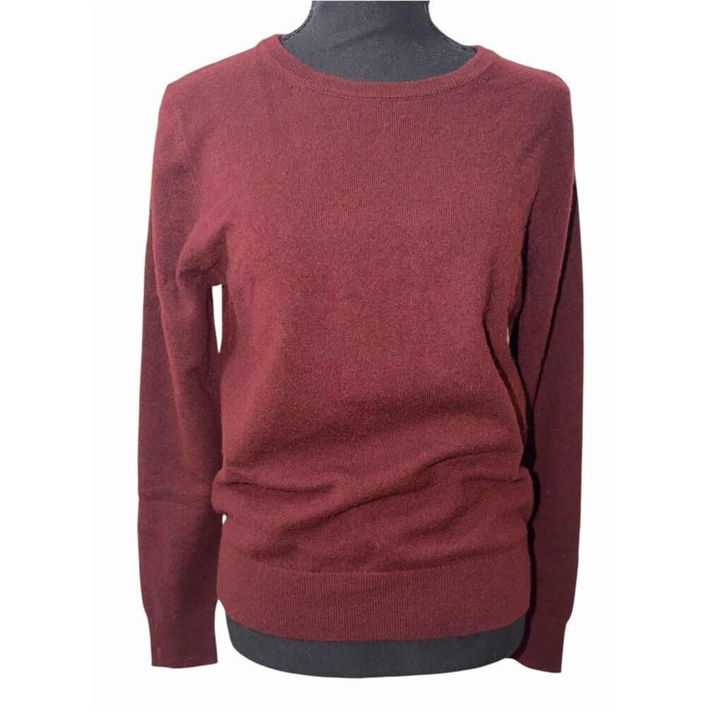 Quince Burgundy Men’s Crew Neck 100% Magnolia Cashmere Sweater(Size Small) - Picture 4 of 5